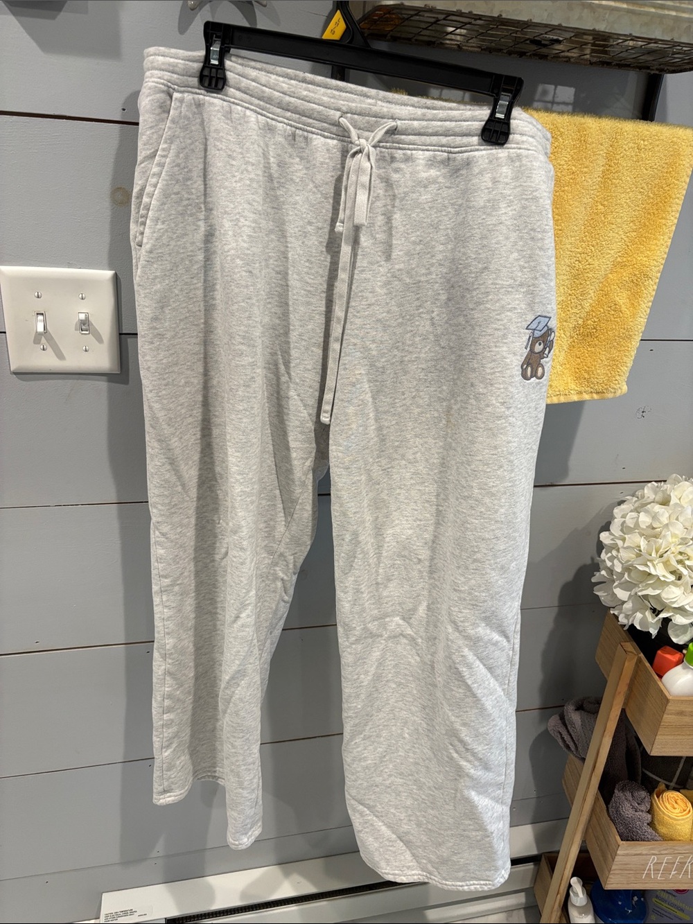 Graduation Hollister  Light Gray Fleece Lounge Pants - Drawstring Waist